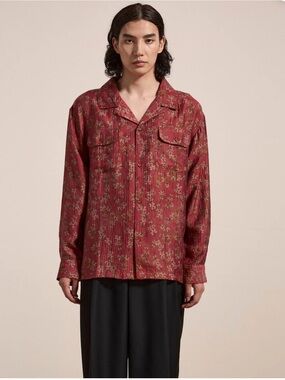 NWT Free People Found Unisex Floral Red Lightweight Oversized Shirt